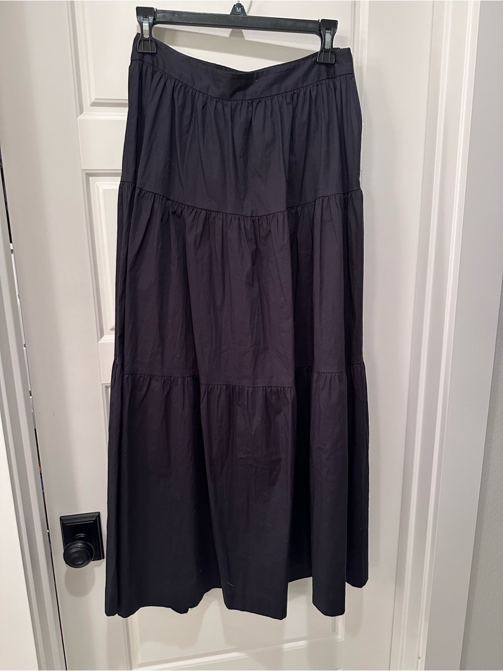 STAUD Black Tiered Maxi Skirt